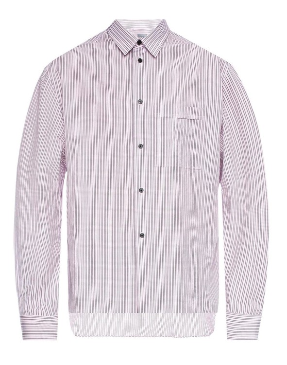 Lanvin Striped Cotton Shirt In White