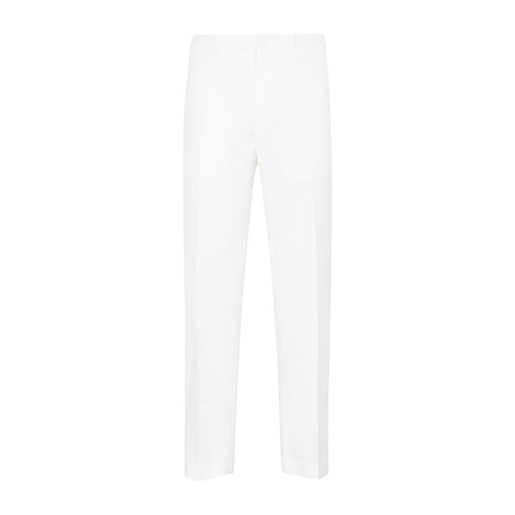 Shop Dior Ivory Ankle Slit Detail Pants In White