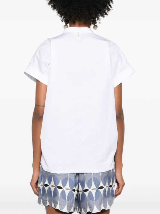 Lorena Antoniazzi Gathered Poplin Blouse In White