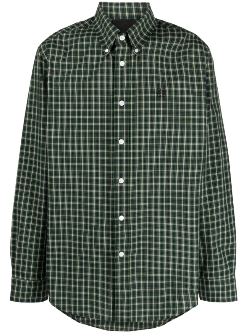 Givenchy Camicia  A Quadretti In Green
