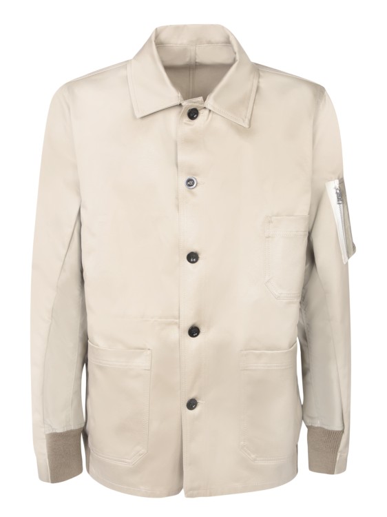 Shop Sacai Jacket With Classic Collar In Neutrals