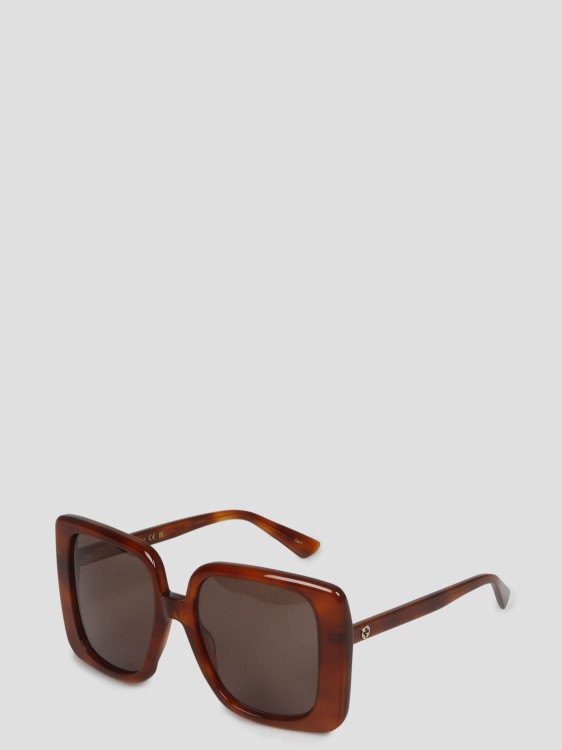 Shop Gucci Oversize Rectangular-shape Sunglasses In Brown