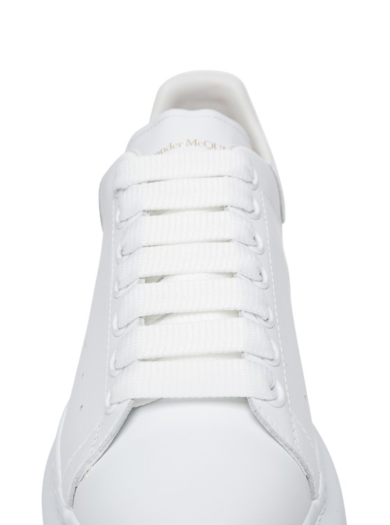 Shop Alexander Mcqueen White Leather Big Sole Sneakers