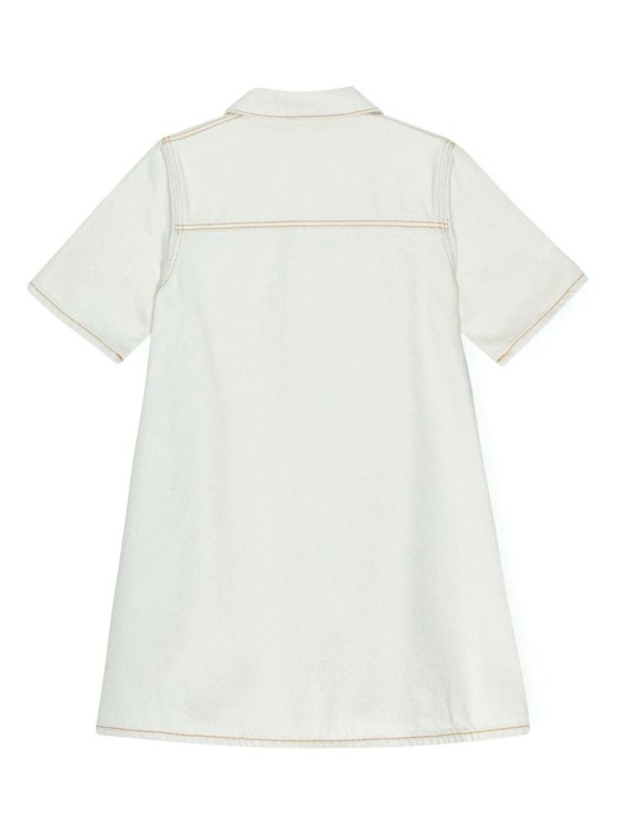 Shop Ganni Organic Cotton Denim Minidress In White