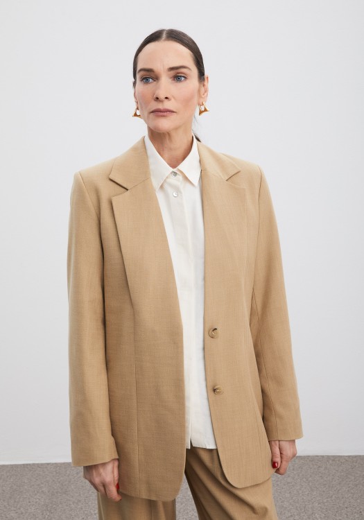 Shop Aeron Flambe - Fitted Blazer In Brown