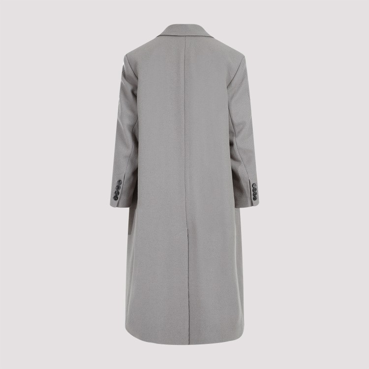 Shop Ami Alexandre Mattiussi Oversized Taupe Wool Coat In Grey