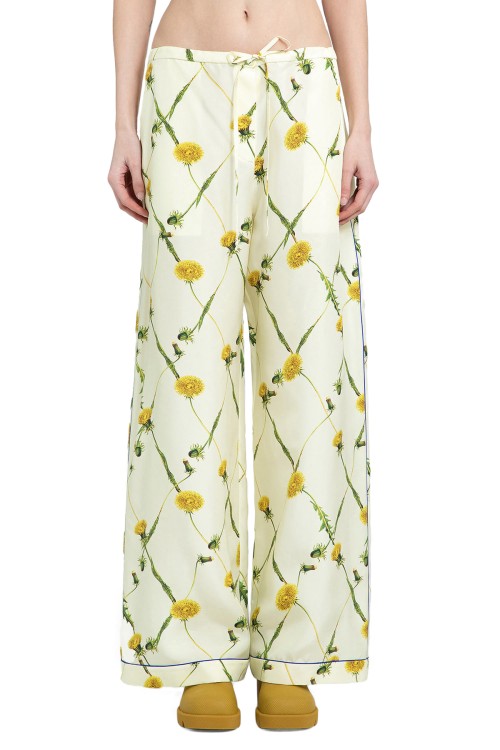 Burberry Dandelion Silk Pyjama Trousers In Neutrals