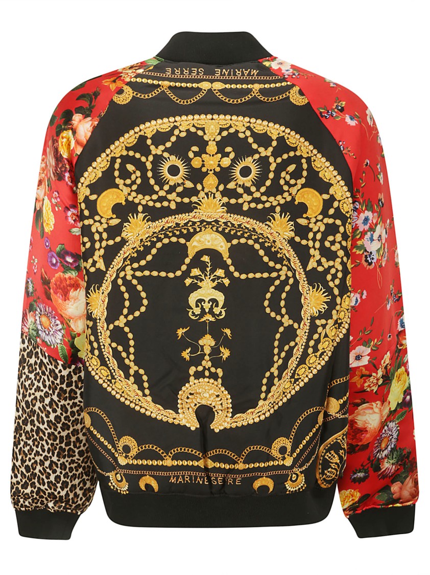 Shop Marine Serre Multicolor Printed Silk Jacket