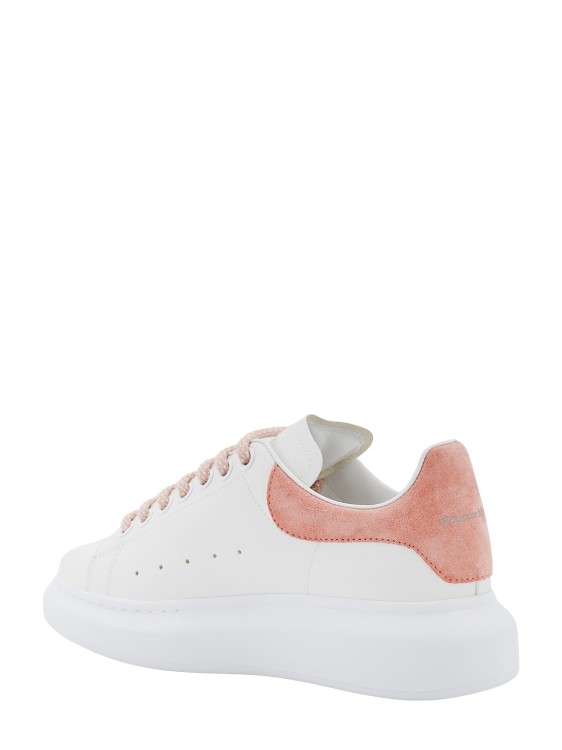 Shop Alexander Mcqueen Leather Sneakers With Suede Patch In White