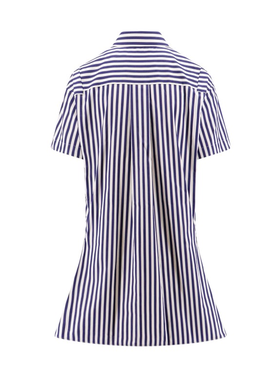 Shop Sacai Cotton Shirt With Striped Motif In Blue
