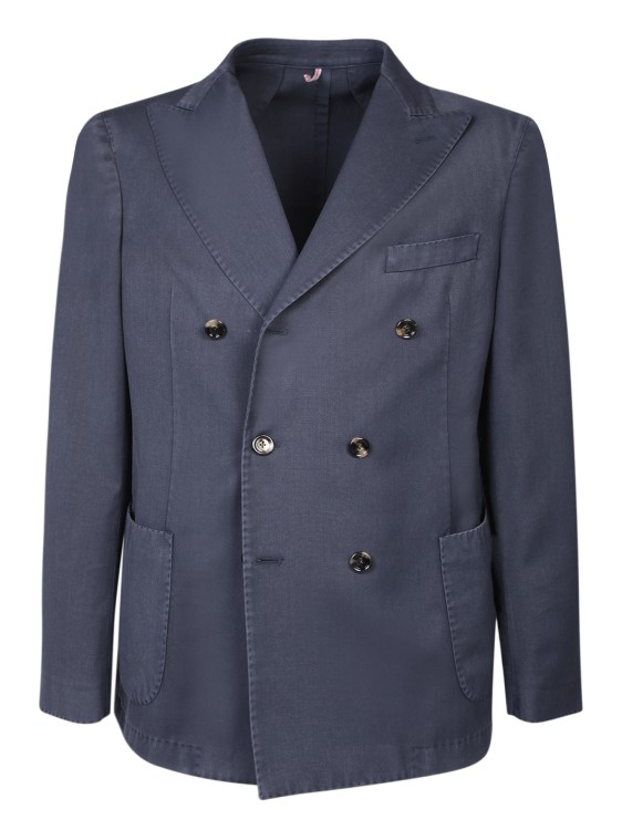 Shop Dell'oglio Double-breasted Jacket In Blue