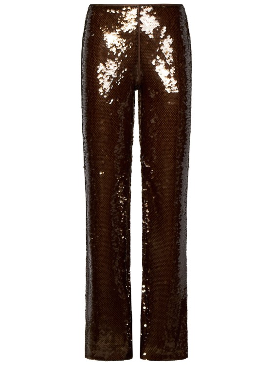 Shop Alberta Ferretti Low-waisted Flare Trousers In Brown