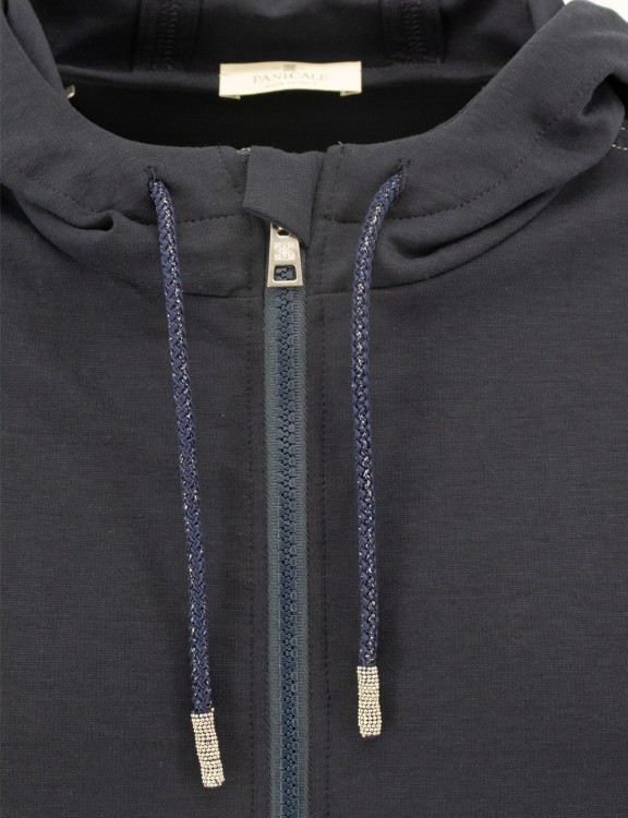 Shop Panicale Blue Knitted Hoodie In Black