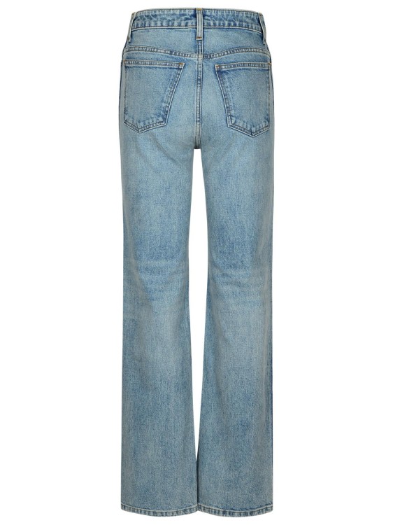 Khaite Danielle Jeans In A High Rise Cotton Blend In Blue