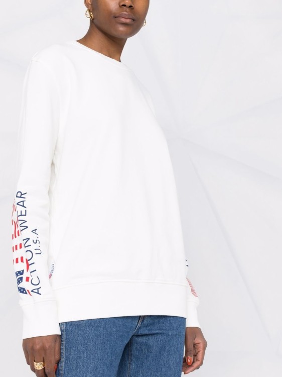 Shop Autry Crewneck Sweatshirt In White