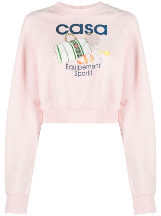 Shop Casablanca Pink Long Raglan Sleeves Sweatshirt In Neutrals