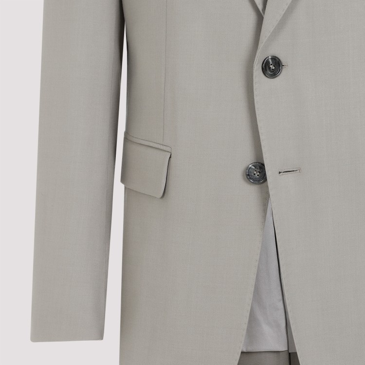 Shop Ami Alexandre Mattiussi Ami Light Taupe Virgin Wool Two Buttons Jacket In Grey