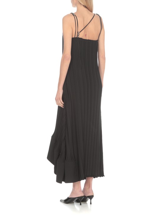 Shop Lanvin Pleated Dress In Black