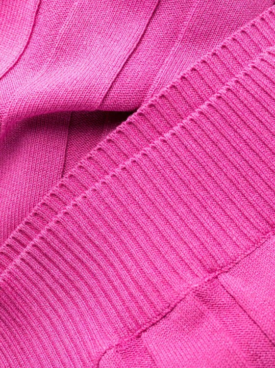 Shop Stella Mccartney Pink Asymmetric Rib Knit Midi Skirt