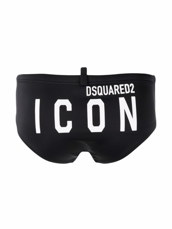 Shop Dsquared2 Black Logo-print Swimming Trunks