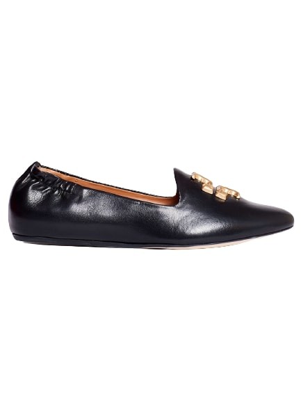 Tory Burch Loafer In Black Leather With Gold Logo
