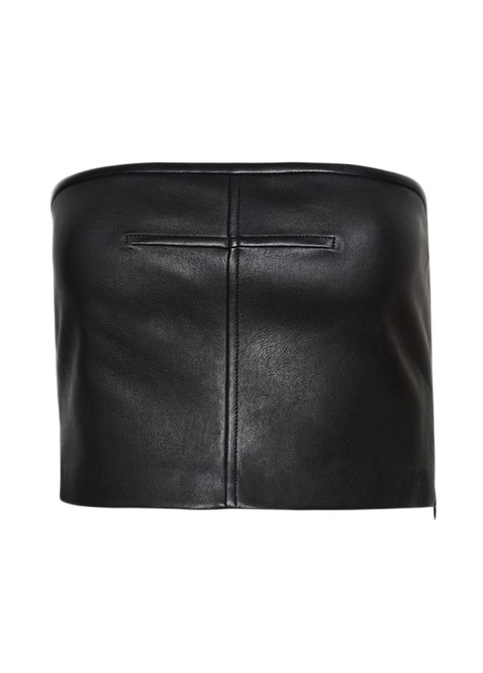 ALEXANDER WANG LEATHER BODYCON TUBE TOP BLACK,1WC1231745
