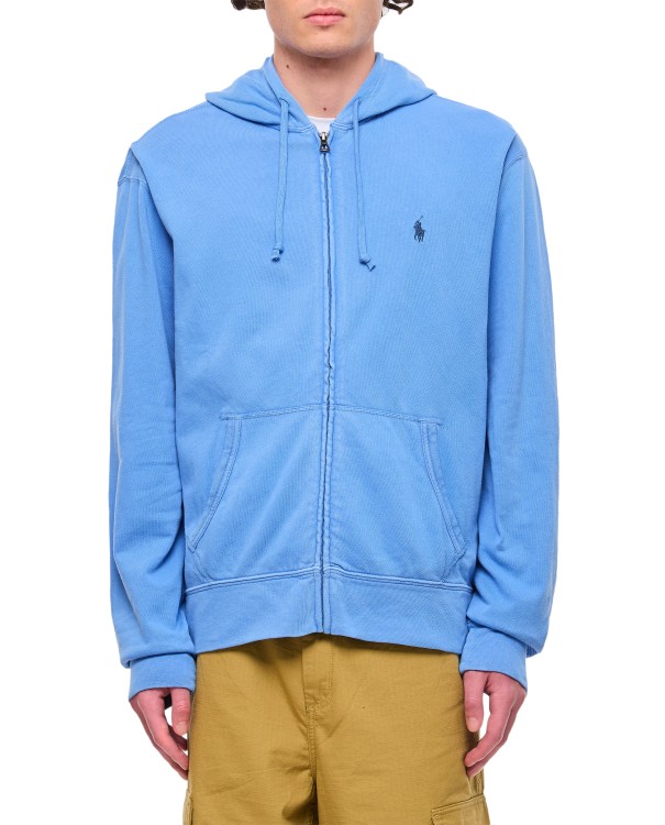 Shop Polo Ralph Lauren Cotton Zipped Sweatshirt In Blue