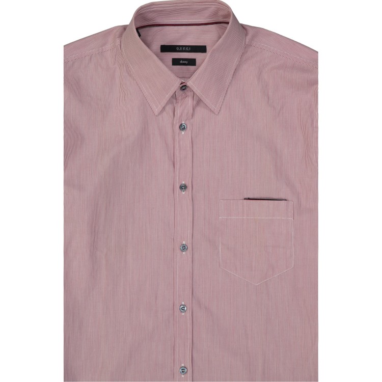 Shop Gucci Skinny Striped Shirt In Pink