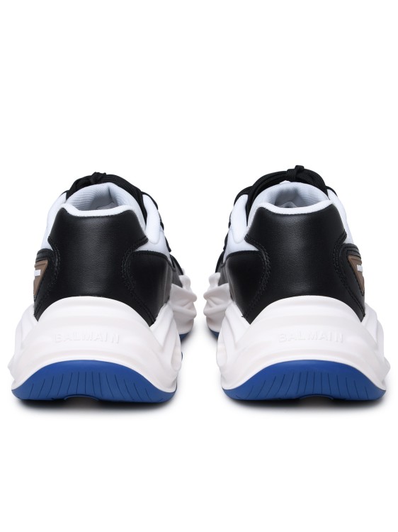 Shop Balmain Run-row' Multicolor Leather And Nylon Sneakers In White