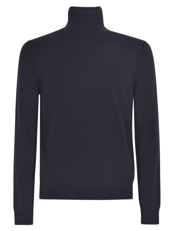 Shop Maison Margiela Blue Roll Neck Cashmere Sweater In Black
