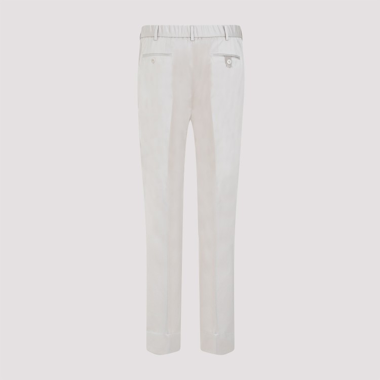Shop Brioni Beige Cotton Pants In White