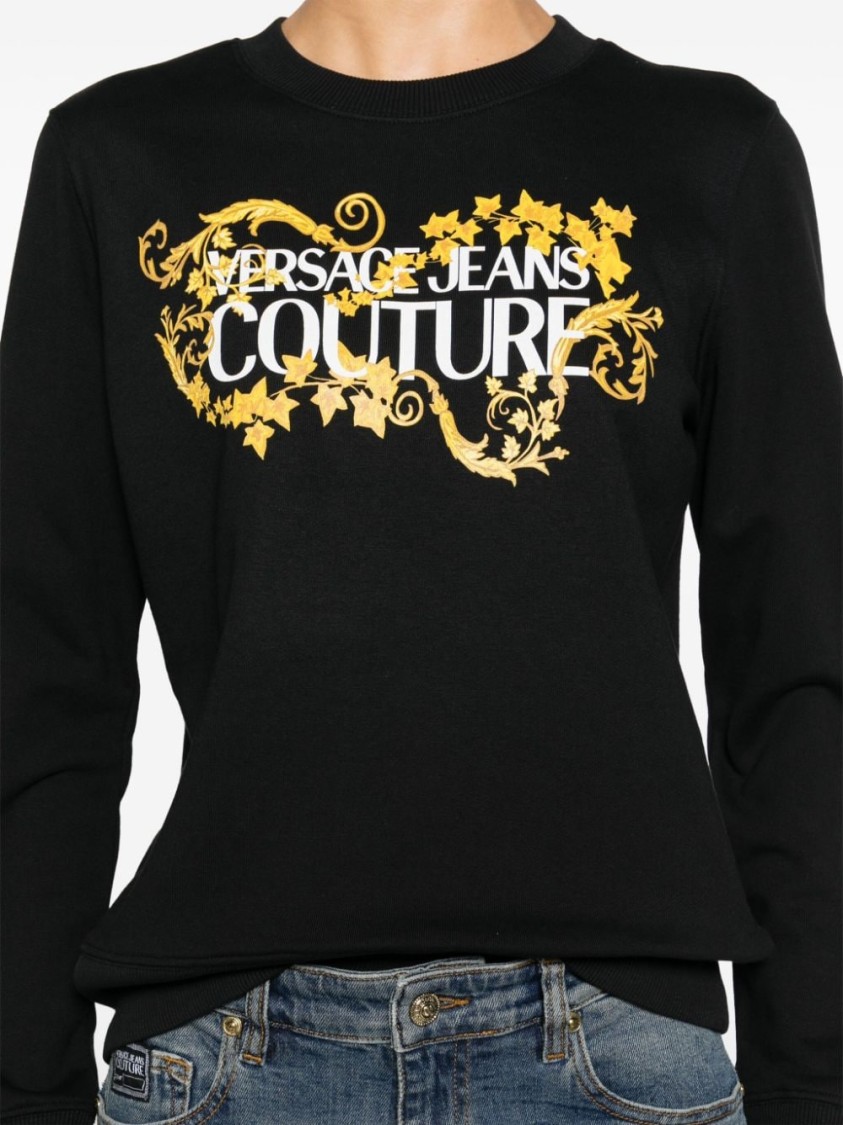 Versace Jeans Couture 范思哲牛仔裤时装运动衫带徽标 In Black