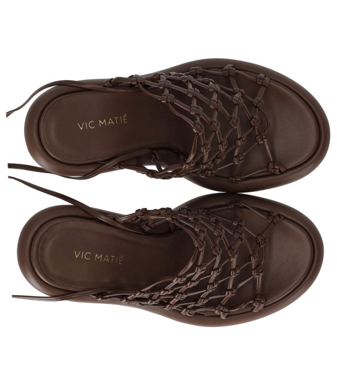 Shop Vic Matie Knot Brown Heeled Sandal In Black