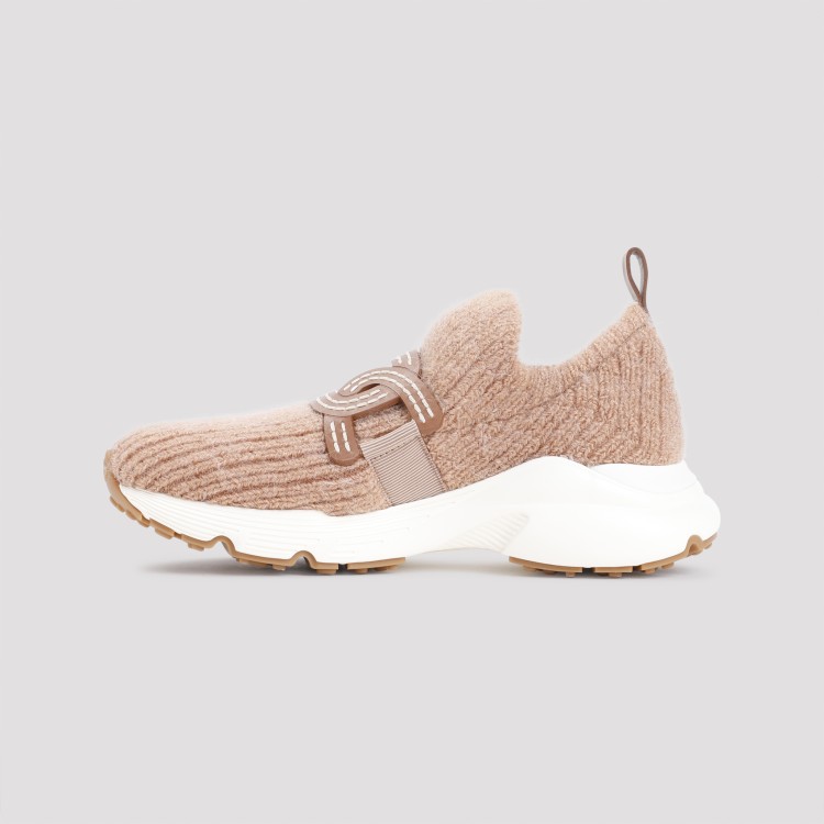 Tod's Womens Tan Sport Run 54c Calzino Logo-embellished Mesh Low-top Trainers In Pink