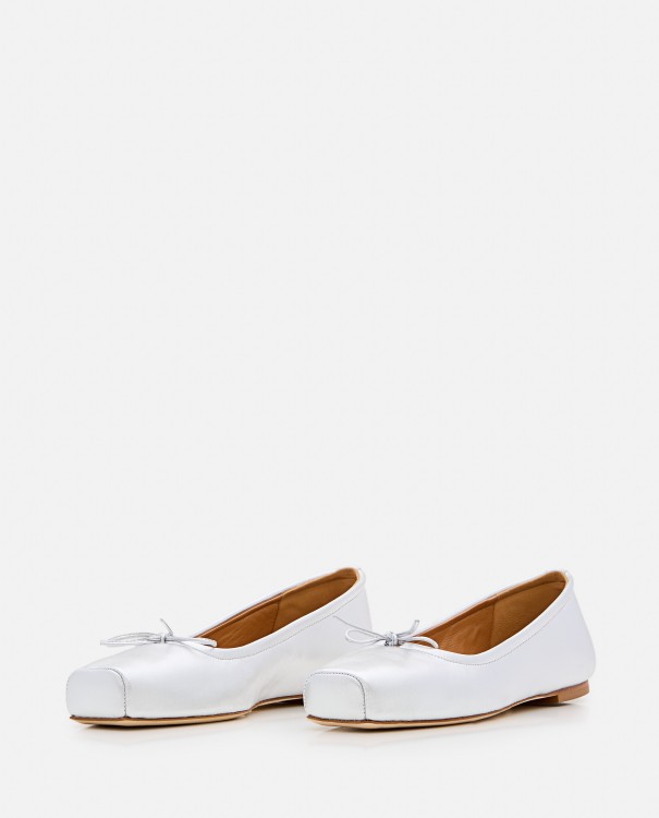 Shop Aeyde Gabriella Laminated Nappa Leather Ballet Flat In White