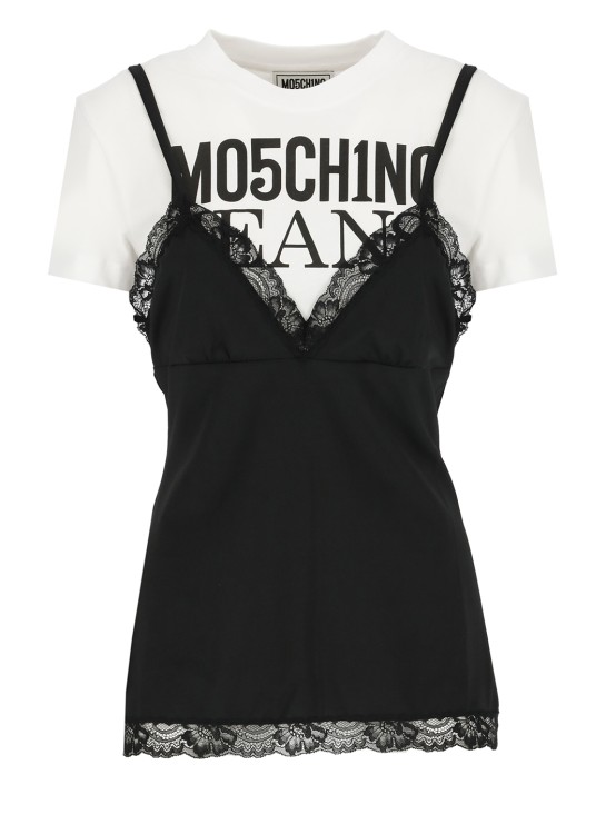 Shop Moschino Cotton Blend T-shirt In Black