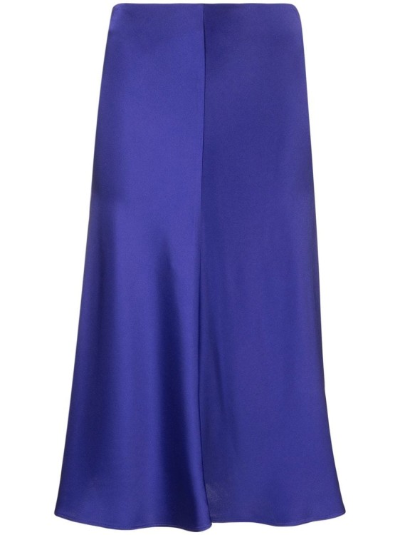 Stella Mccartney Flared High-waist Satin Midi Skirt In Purple