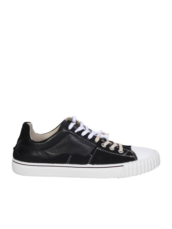 Maison Margiela Canvas And Leather Sneakers In Black
