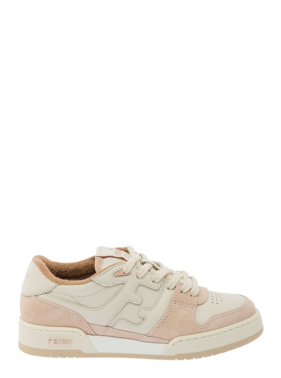 Fendi Match Leather Sneaker in White