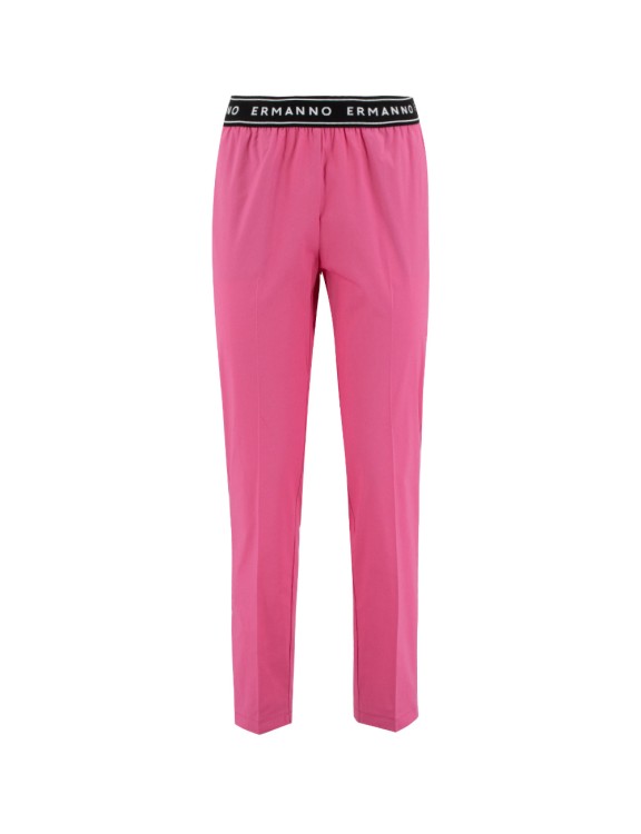 Ermanno Scervino Logoed Waistband Trousers In Pink