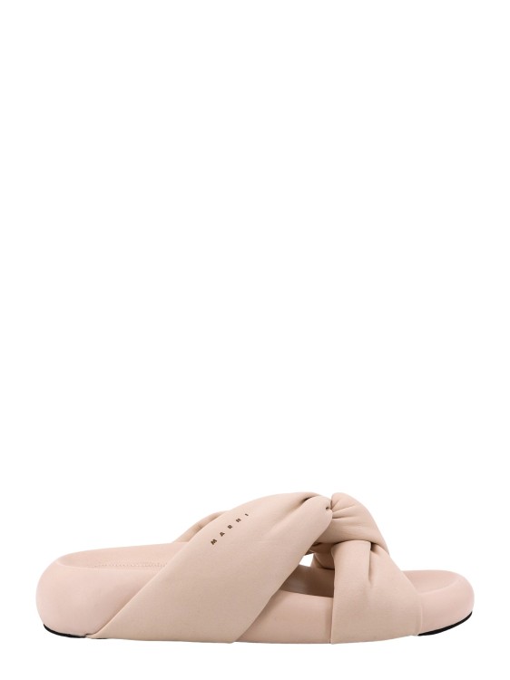 Shop Marni Pink Leather Sandals In Neutrals