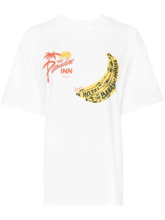 Shop Alemais Banana Cotton T-shirt In White