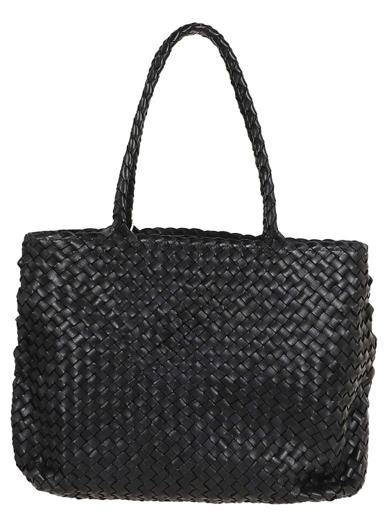 Dragon Woven Leather Bag In Black