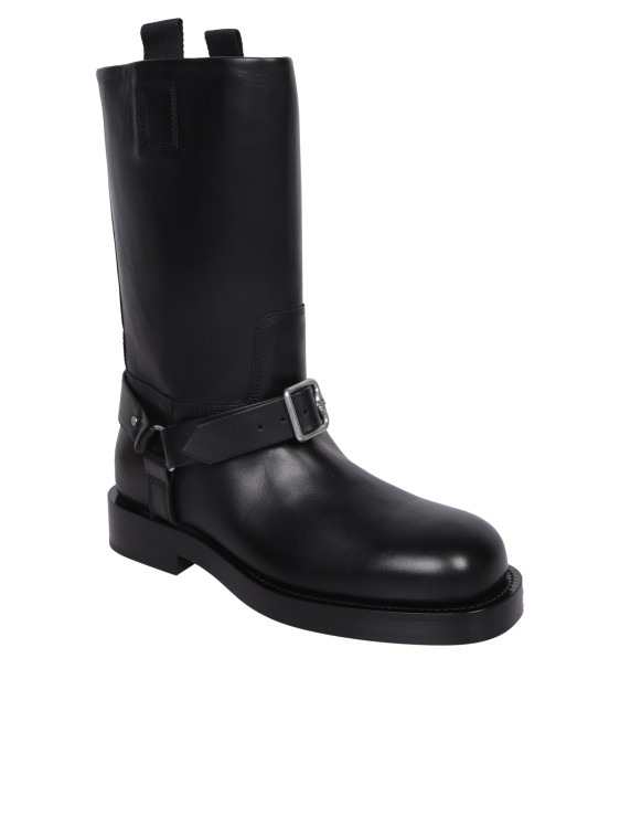 Shop Burberry Leather Ankle Boots In Black