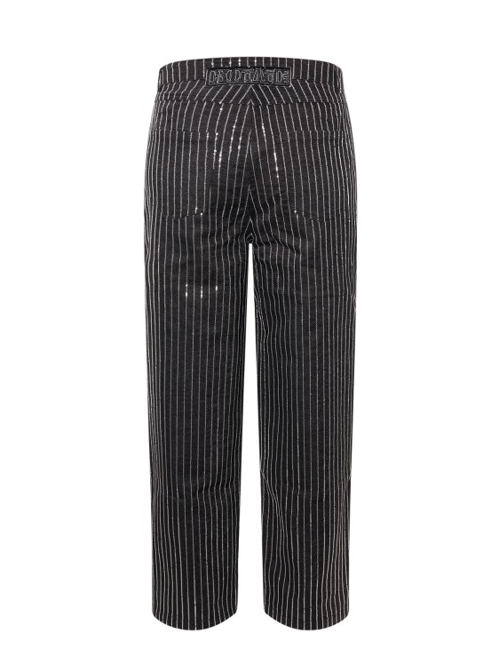 Shop Rotate Birger Christensen Cotton Trouser With Sequins In Black