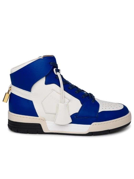 Shop Buscemi Air Jon' Sneakers In White And Blue Leather