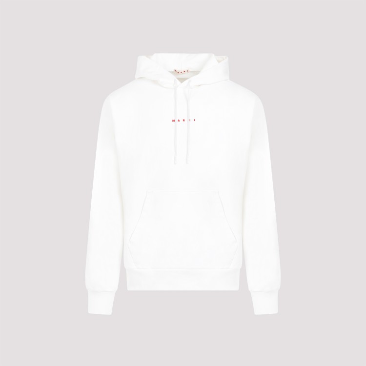 Marni Blue Hoodie With Logo On Chest For Men In White