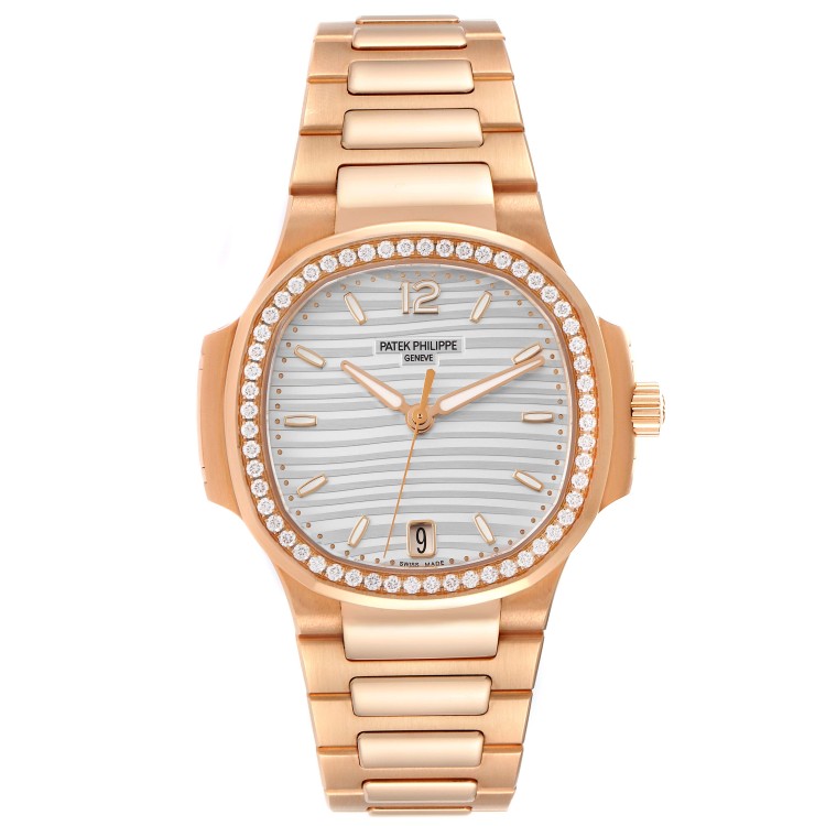 Patek Philippe Nautilus Rose Gold Diamond Ladies Watch 7118 Box Papers In Not Applicable