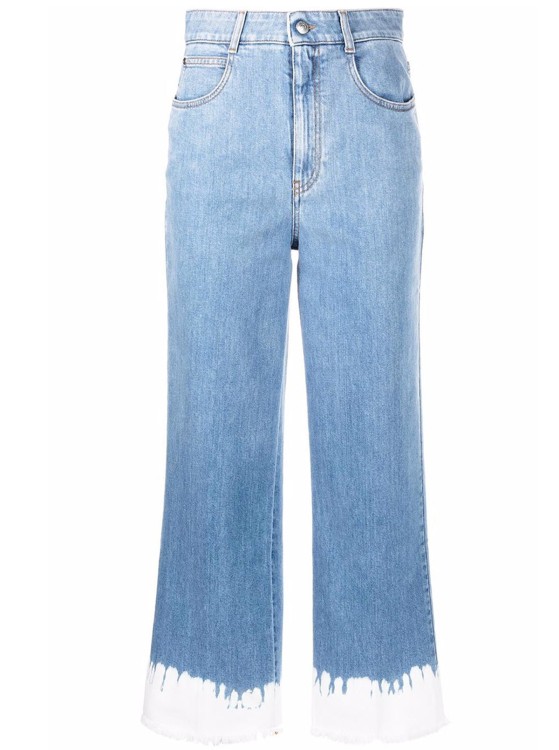 Shop Stella Mccartney Blue Tie-dye Cropped Jeans