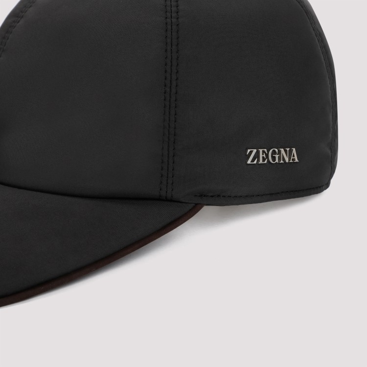 Shop Zegna Technical Black Nylon Baseball Cap